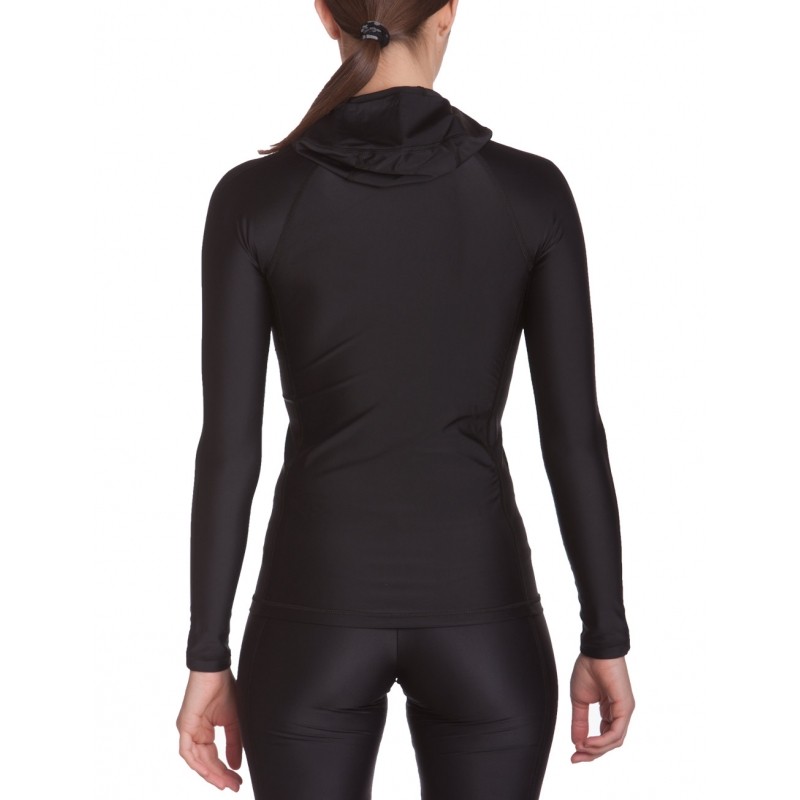 Dámské sportovní UV tričko Aqua LS s kapucí černé