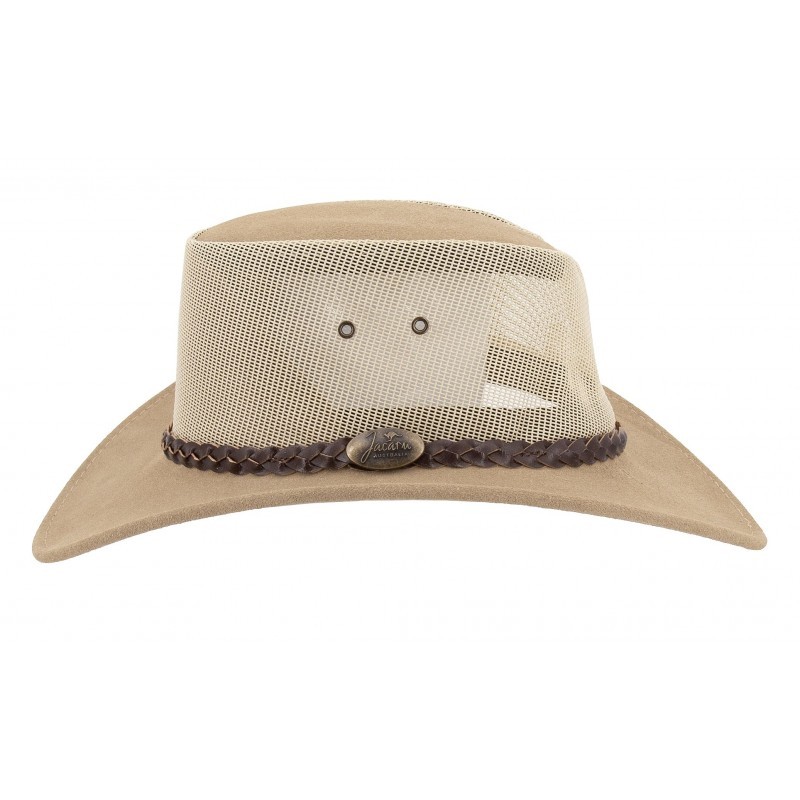 Jacaru Summer Breeze Sand australský kožený klobouk