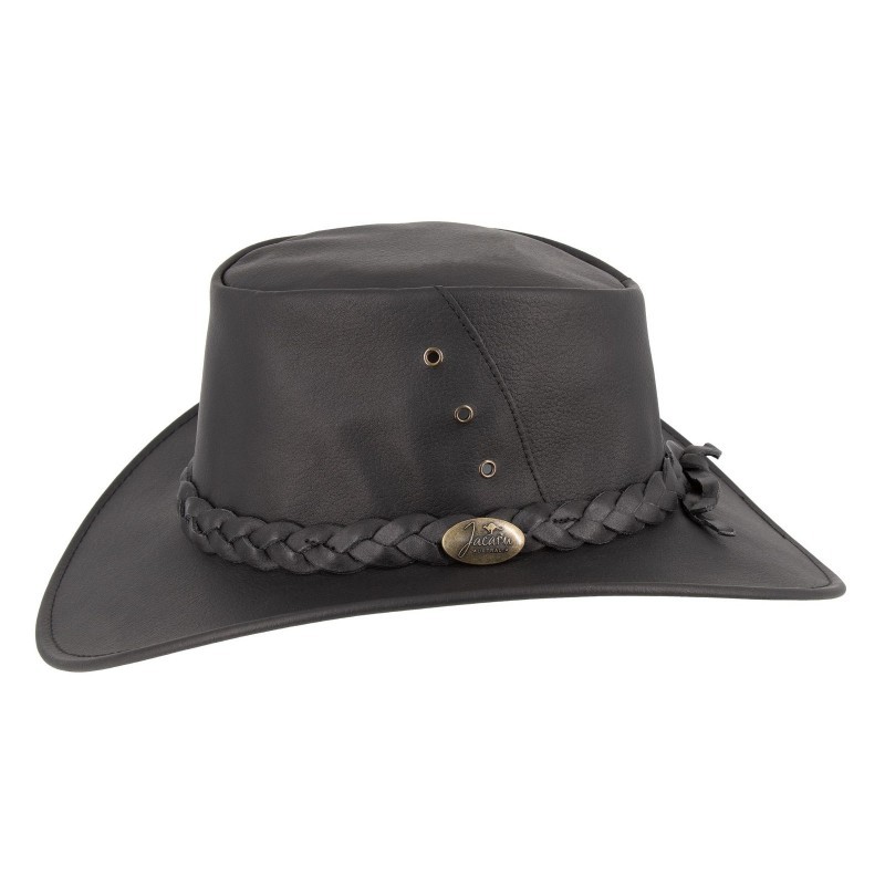 Jacaru Kangaroo Black australský kožený klobouk