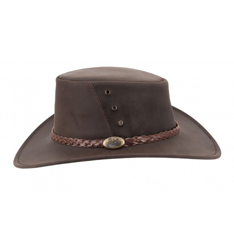 Jacaru Magpie Brown australský kožený klobouk
