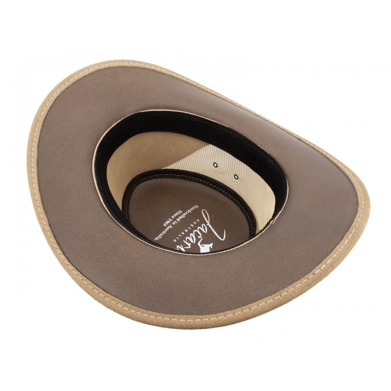 Jacaru Summer Breeze Sand australský kožený klobouk