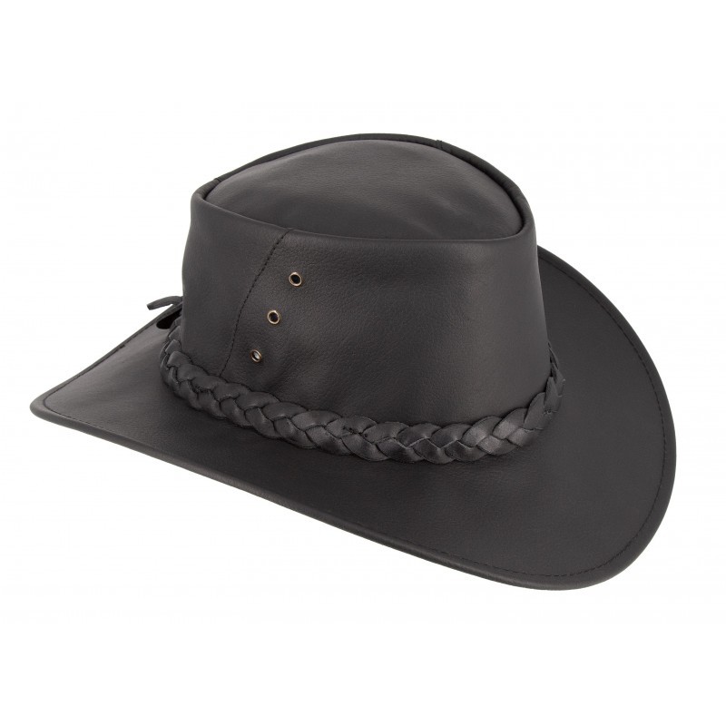 Jacaru Kangaroo Black australský kožený klobouk