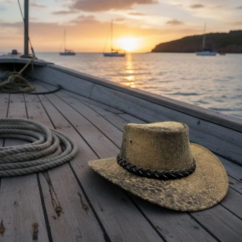Jacaru Roo Stonewash australský kožený klobouk