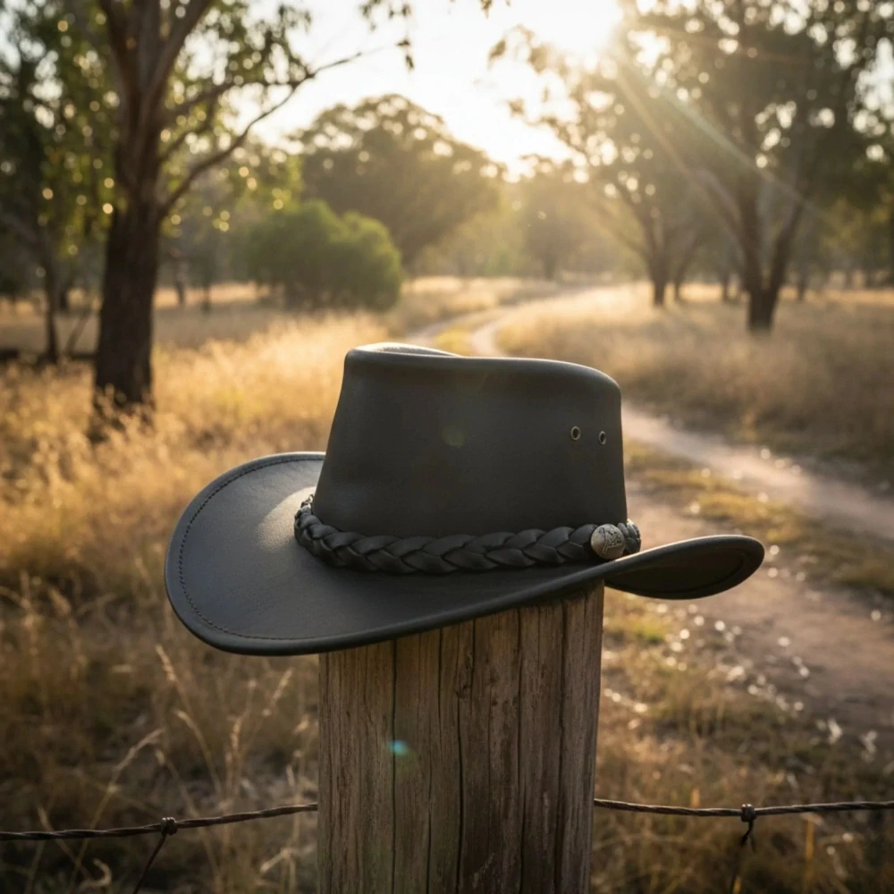 Jacaru Buffalo Brown australský kožený klobouk