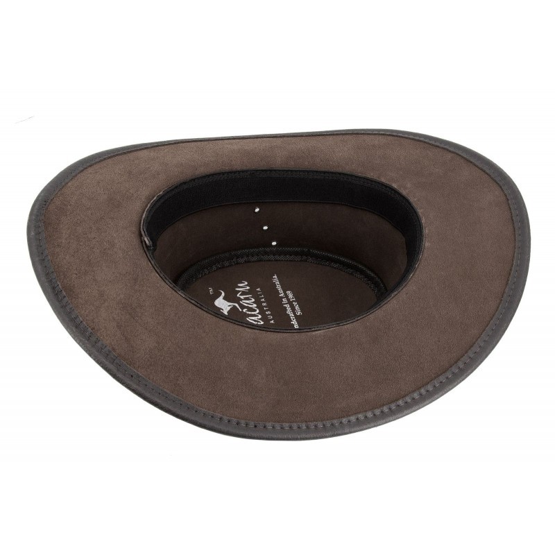 Jacaru Magpie Brown australský kožený klobouk