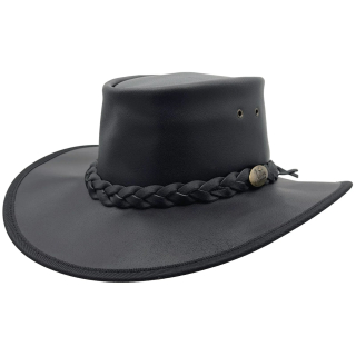 Jacaru Stockman Black australský kožený klobouk