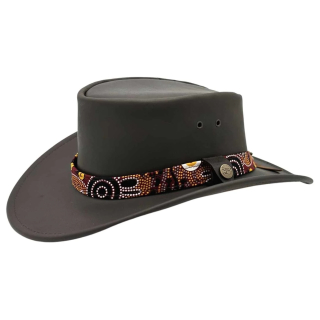 Jacaru Koori Brown australský kožený klobouk