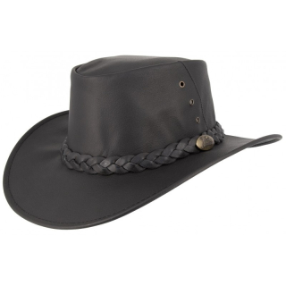 Jacaru Kangaroo Black australský kožený klobouk