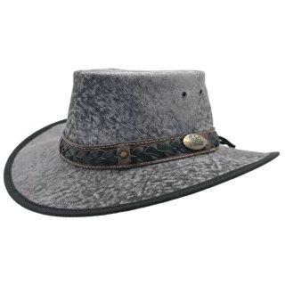 Jacaru Roo Nomad Traveller Grey australský kožený klobouk