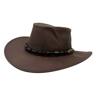 Jacaru Croc Digger Brown australský kožený klobouk