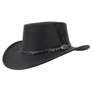 Jacaru Magpie Black australský kožený klobouk