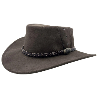 Jacaru Kookaburra Brown australský kožený klobouk